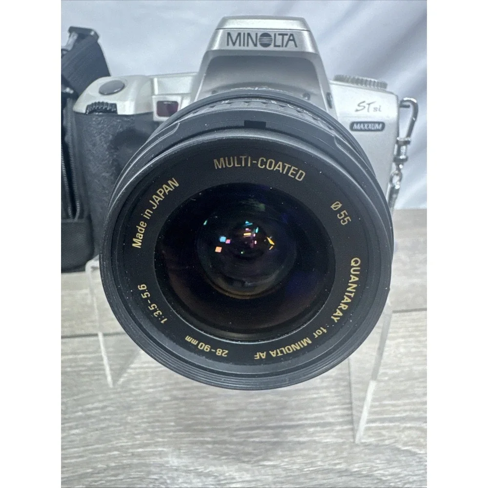 Minolta Maxxum STsi 35mm Film CameraAF 4 Lens, Accessories, New Batteries,Tested